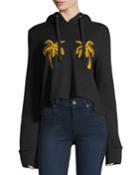 Valerie Hooded Palm-embroidered