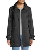 Zip-front A-line Crinkle Packable Jacket