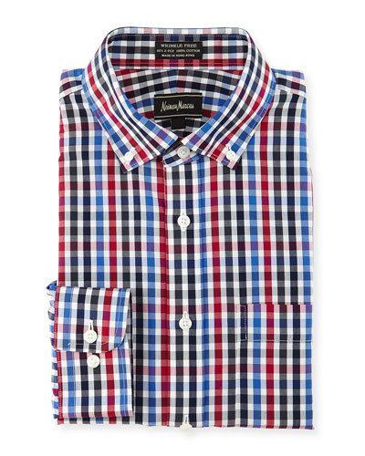 Classic-fit Non-iron Check Dress Shirt,
