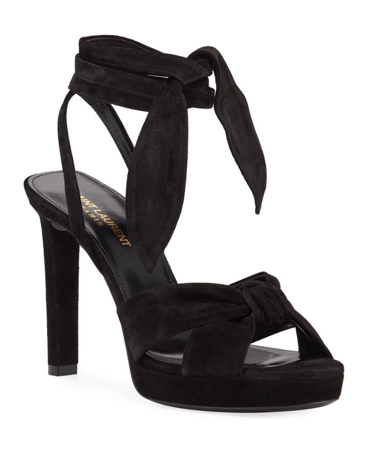 Hall Suede Ankle Tie Platform