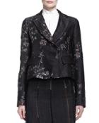 Metallic Brocade Short Jacket W/ Belt