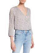 Pleated Long Sleeve Crop Top