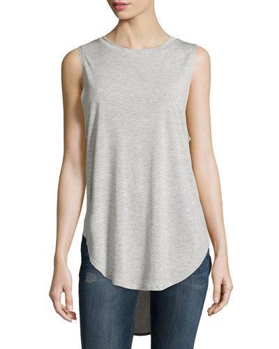 Crewneck High-low Tank, Light Heather Gray