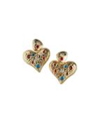 Multi-stone Heart Earrings