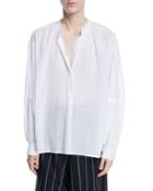 Poet Long-sleeve Button-front Blouse