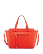 Ginevra Leather Satchel Bag, Orange