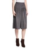 Whitney Pleated Stretch Wool Culottes