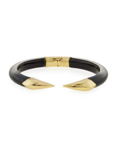 Lucite Pointed Hinge Bracelet, Black