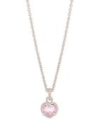 Linen Pink Crystal Heart Pendant Necklace