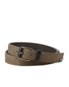 Men's Sueded Leather Belt, Taupe