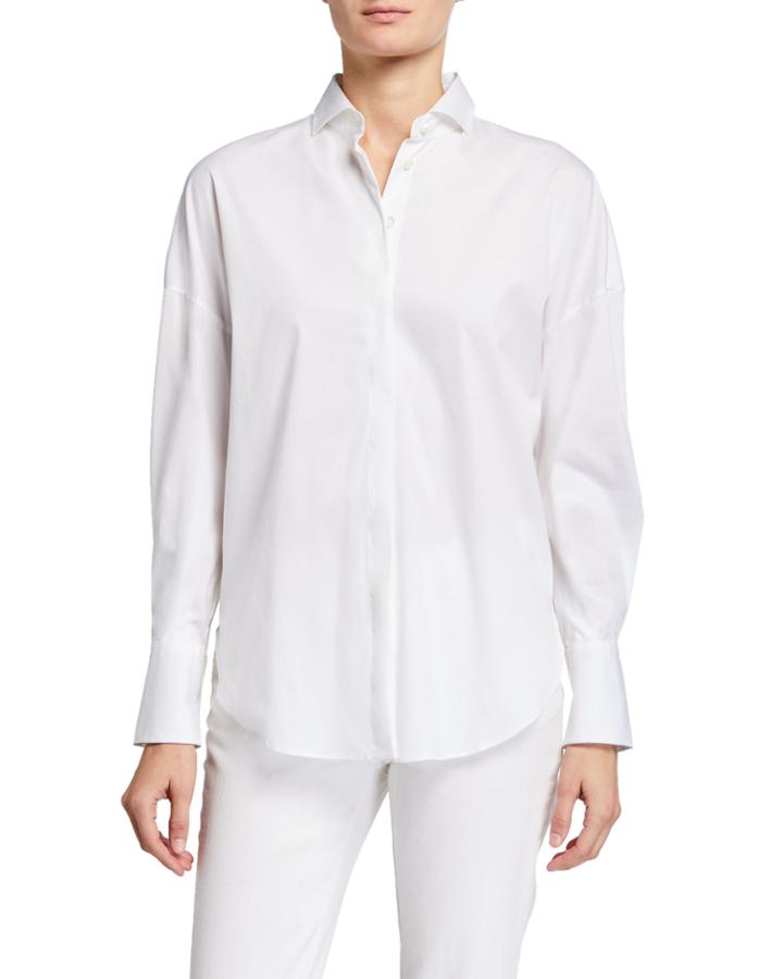 Button-front Long-sleeve Cotton