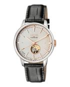 41mm Men's Mulberry Watch W/ Leather Strap, Black/rose Golden