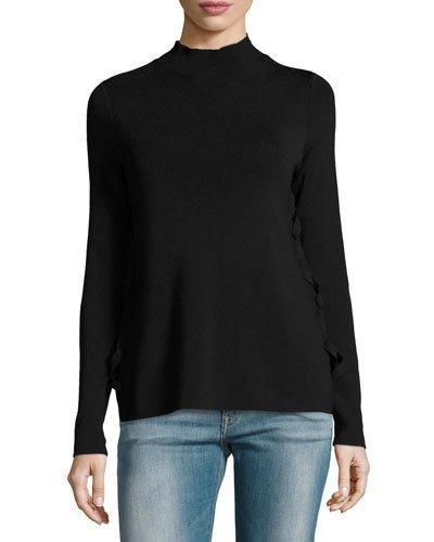 Mock-neck Ribbed