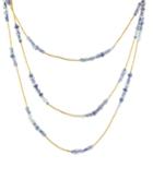 Delicate Flurries 24k 3-strand Gemstone Necklace
