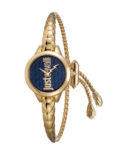 24mm Logo Bangle Adjustable Watch, Blue