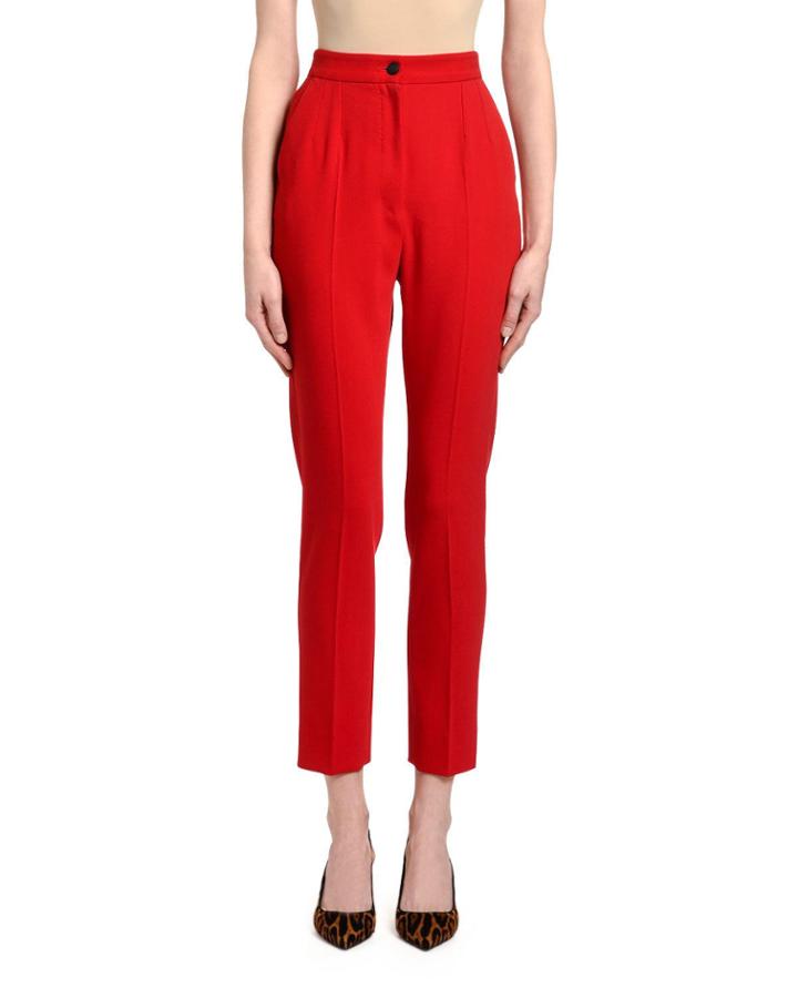 Zip Front Wool Pants
