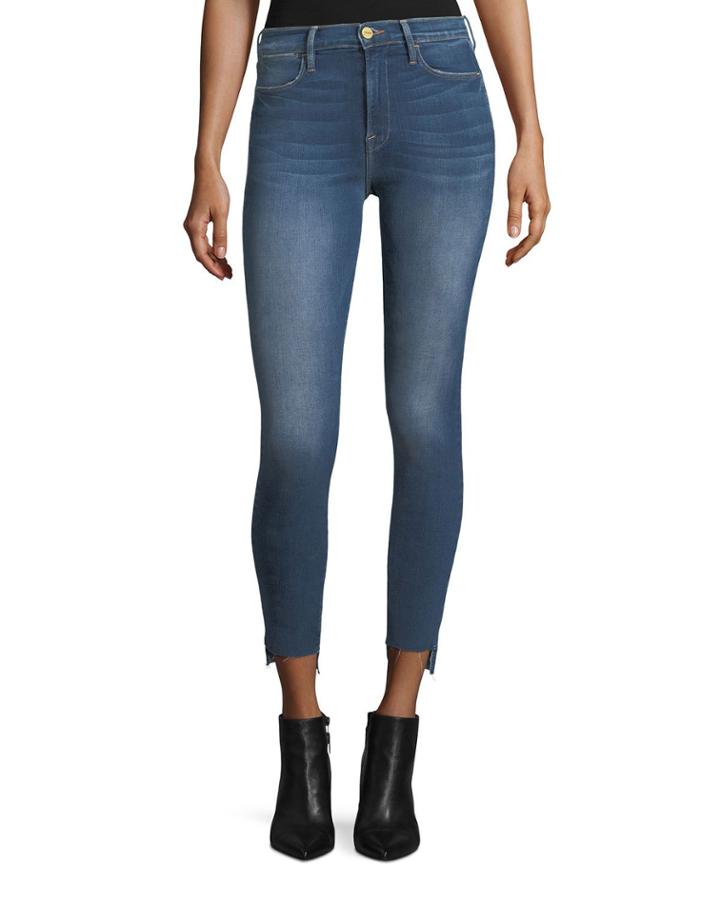 Le High Skinny Raw-edge Stagger-hem Jeans