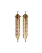 Tiered Chain & Crystal Fringe Earrings