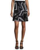 Ribbed Geometric-patterned Fit-&-flare
