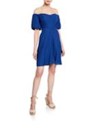 Sweetheart Off-the-shoulder A-line Button Dress