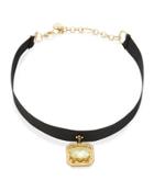 Asscher-cut Crystal Choker Necklace, Yellow