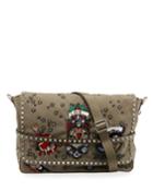 Rockstud Embroidered Canvas