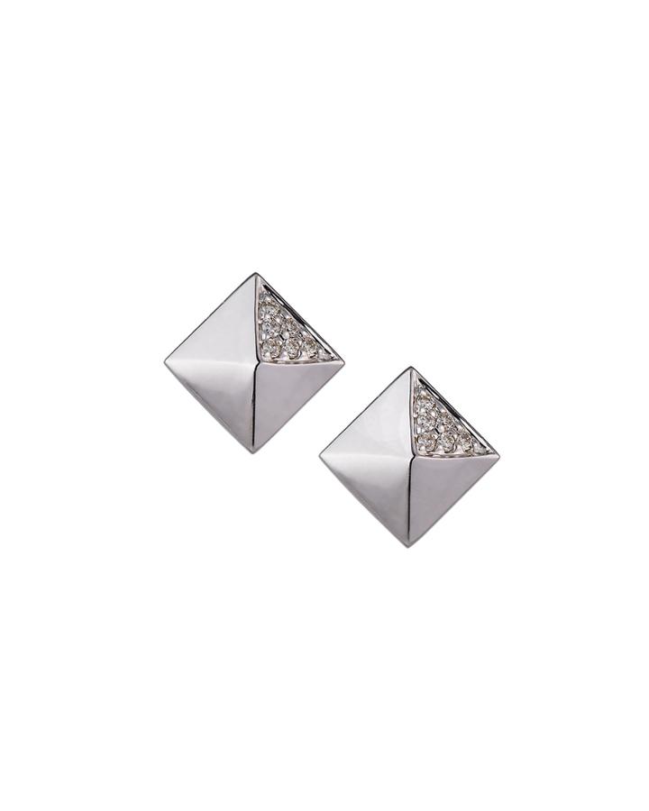 14k White Gold Diamond Large Pyramid