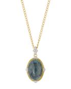 Moroccan 18k Labradorite & Diamond Pendant Necklace