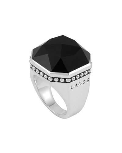 Color Rocks Faceted Onyx Ring,