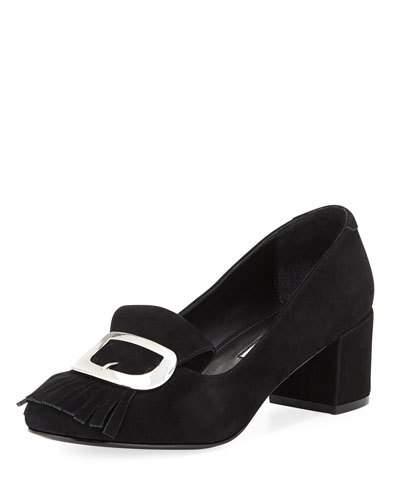 Monroe Suede Buckle Pump