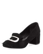 Monroe Suede Buckle Pump