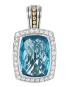 Prism Blue Topaz & Diamond Enhancer Pendant
