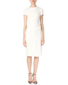 Diagonal-fringe Short-sleeve Dress