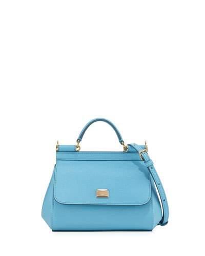 Sicily Micro Leather Crossbody Bag, Blue