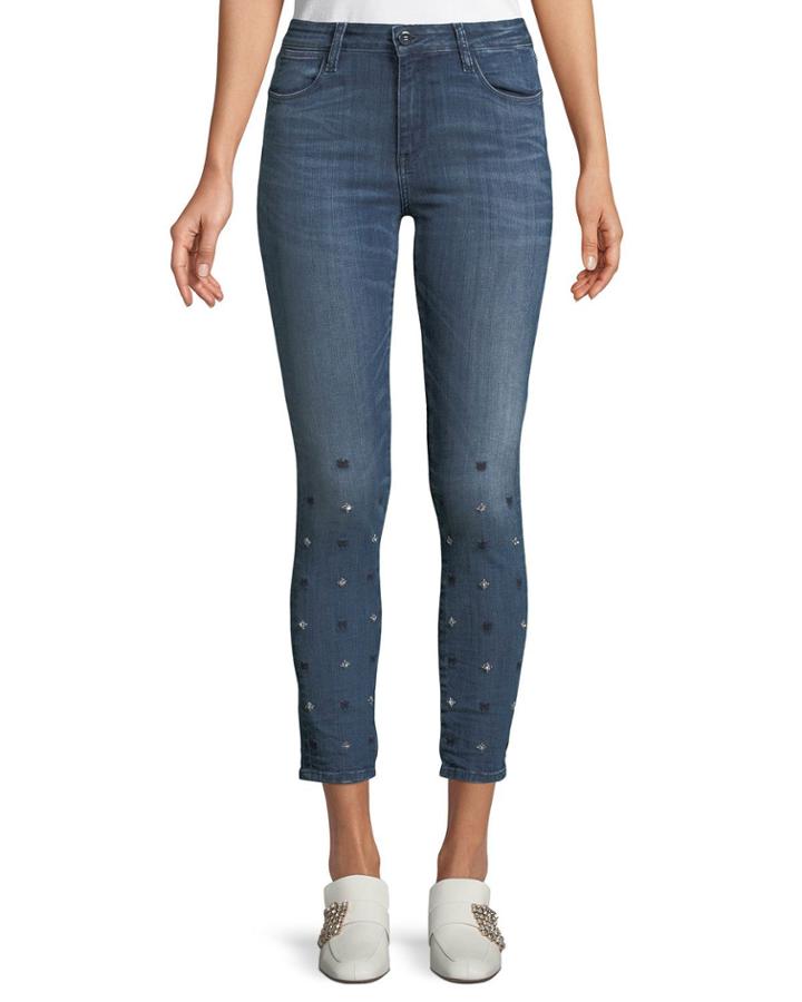 Reina Star-ice Skinny Crop Jeans