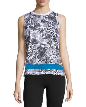 Wild Leaf And Leopard Print Top,