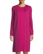 Milano-knit Side-slit Topper Jacket