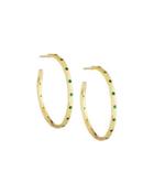 Glamazon&reg; Stardust 18k #3 Emerald Hoop Earrings