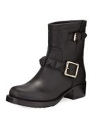 Rockstud Leather Buckle Ankle