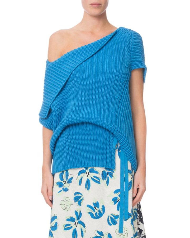 Moran Draped One-shoulder Ribbed