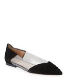 Suede Pointed-toe Ballerina Flats