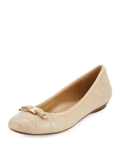 Sabrina Leather Flat, Pudding