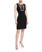 Lace-embroidered Mesh-yoke