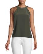 Silk Slipover Halter Top