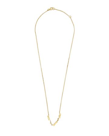18k Yellow Gold Diamond Love-text Necklace