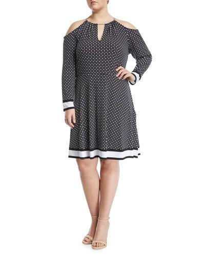 Polka-dot Chain-neck Halter Dress,