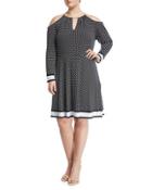 Polka-dot Chain-neck Halter Dress,