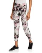 Side-stripe Floral Jogger Pants