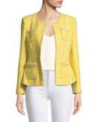 Tweed Jacket With Pearl Trim