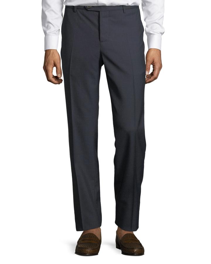 Men's Straight-leg Wool Trouser Pants